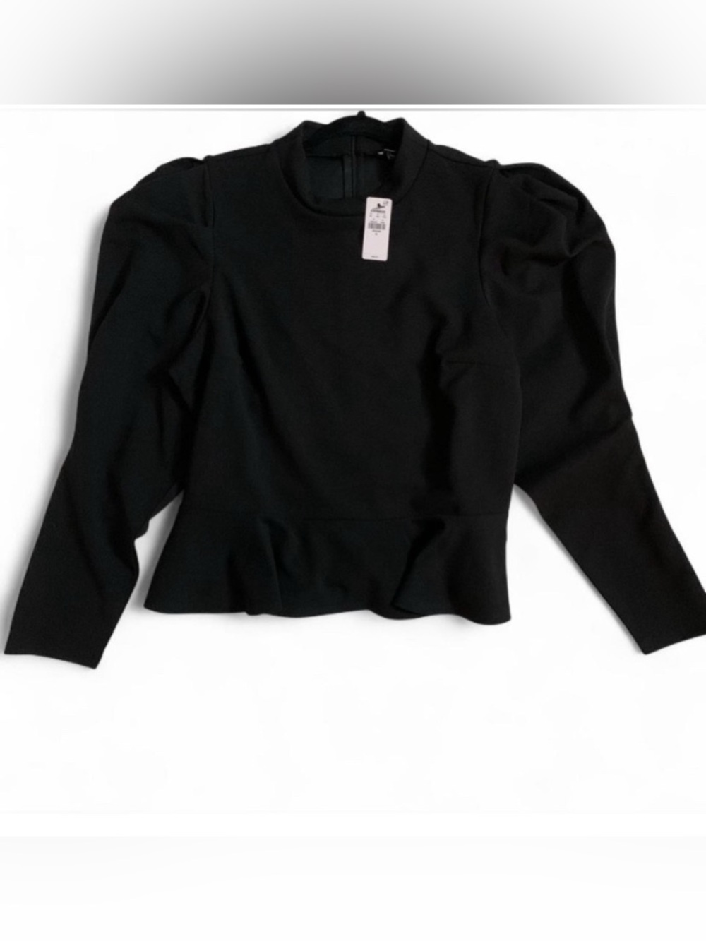 NWT Express Black Puff Sleeve Peplum Top - Size XL